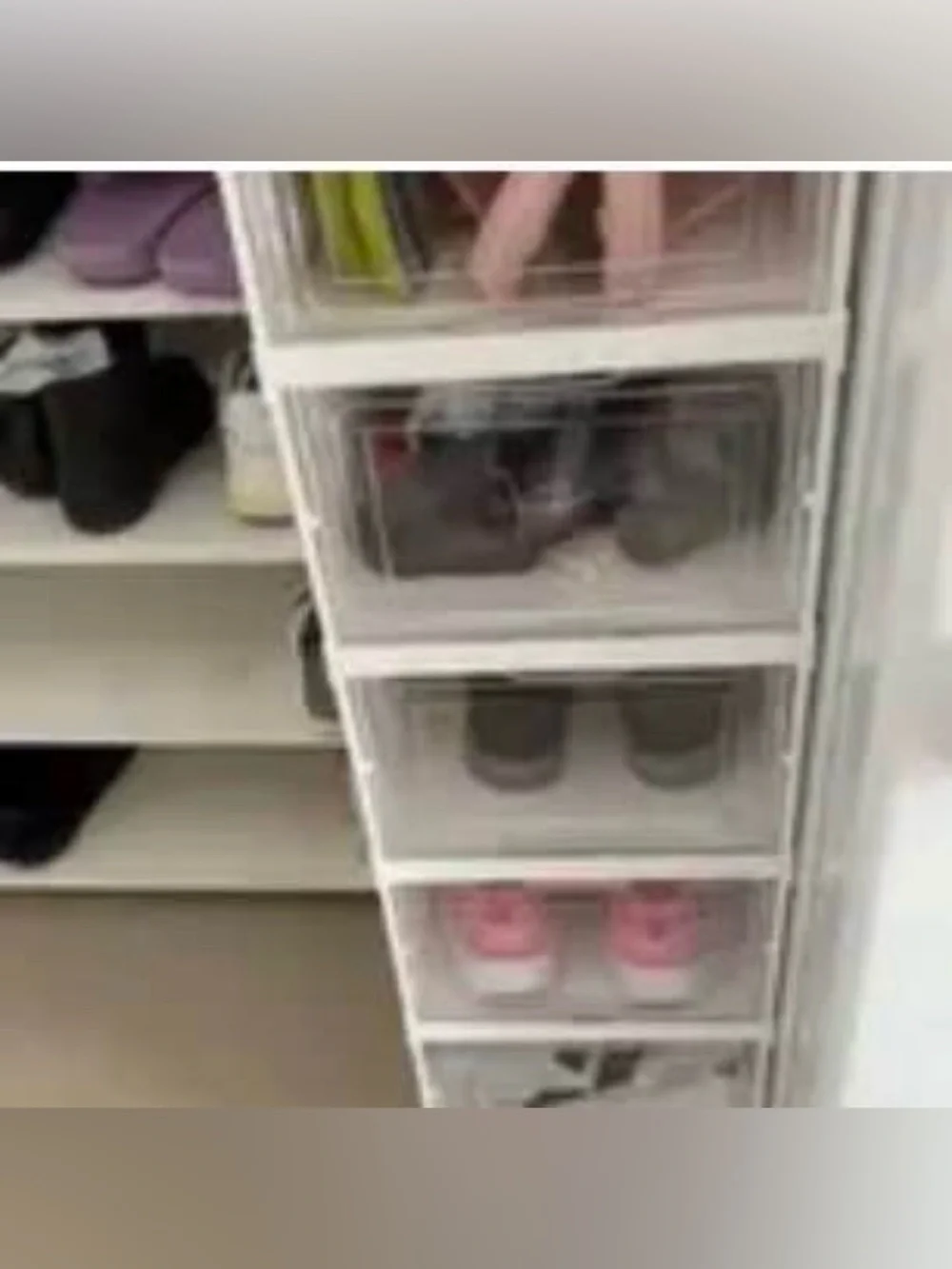 6-Tier Foldable Shoe Cabinet | Clear Stackable Shoe Organizer Rack